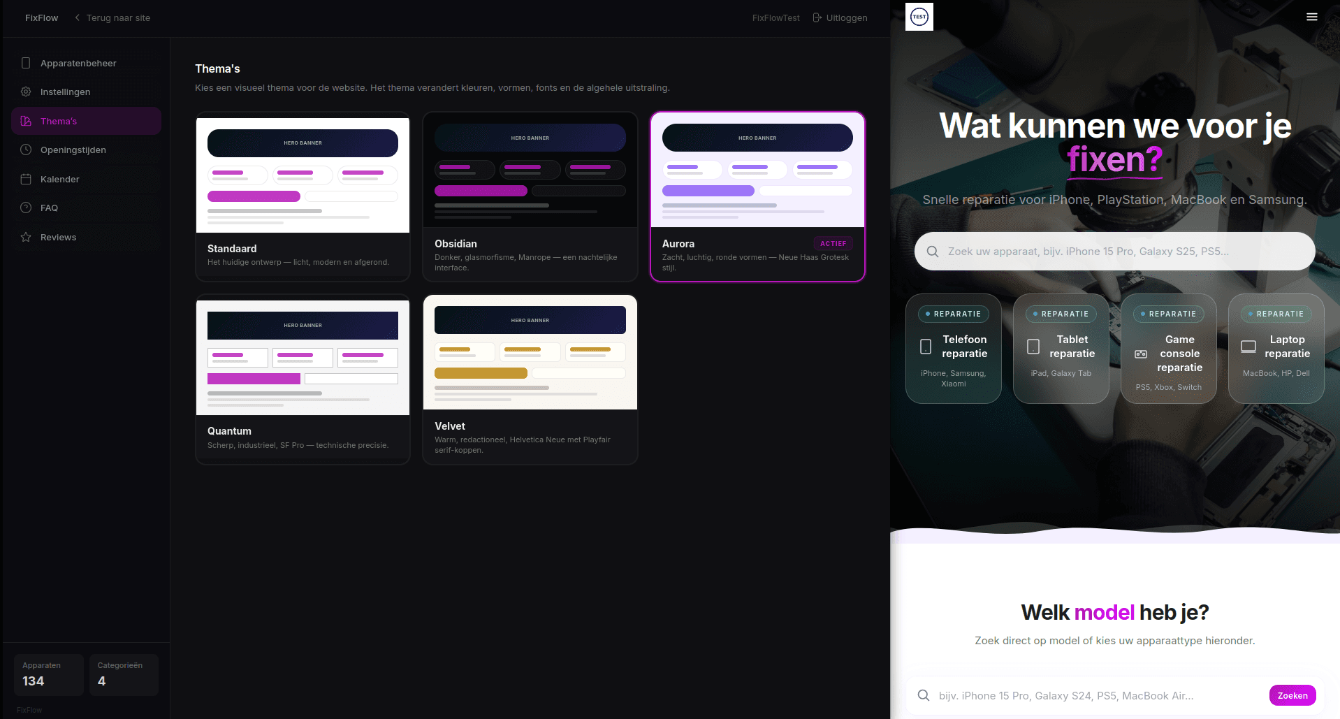 FixFlow update overzicht van modellen en data